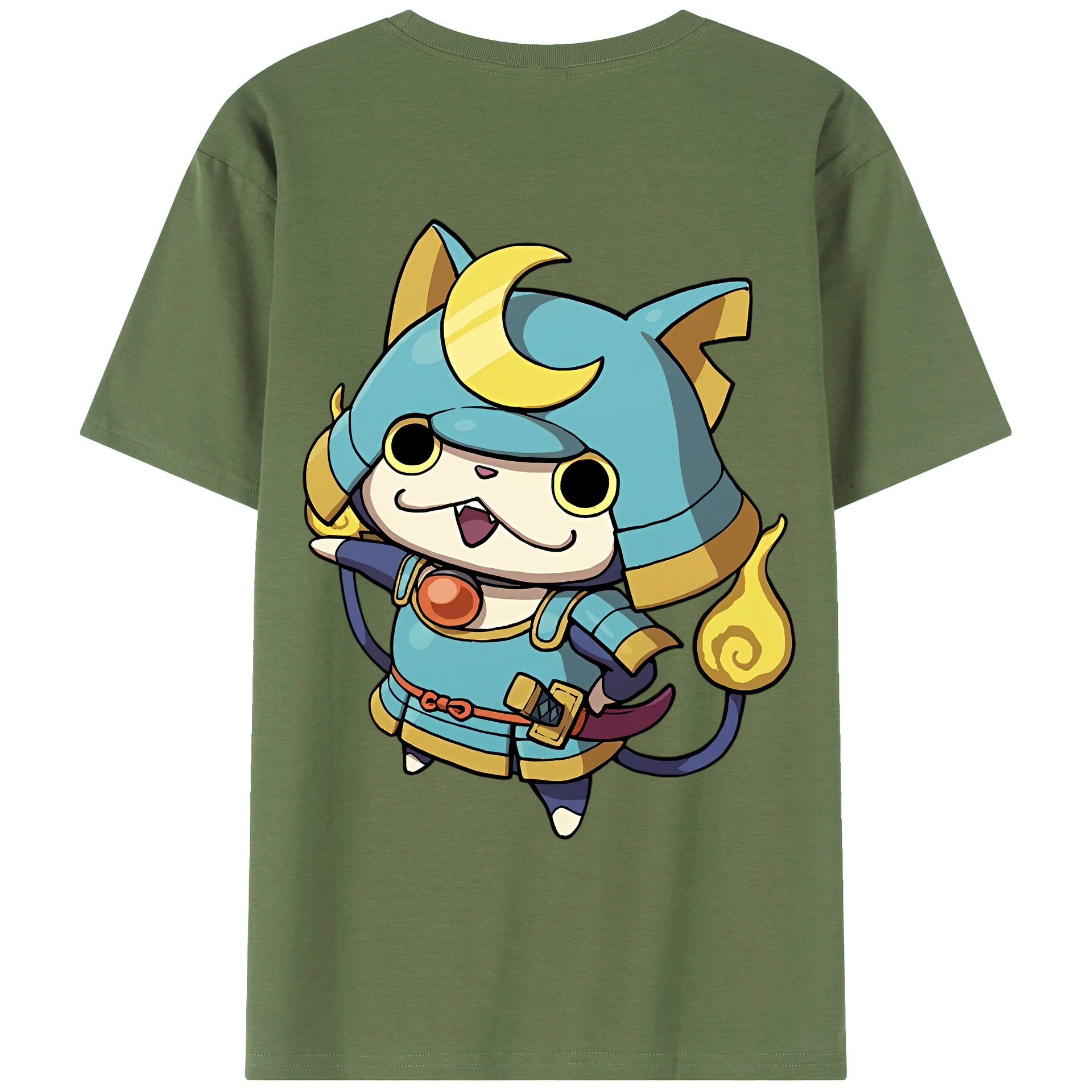 （画像用） 妖怪ウォッチ Yo-kai Watch 綿100％ メンズ半袖Tシャツ（バックプリント） 通気性